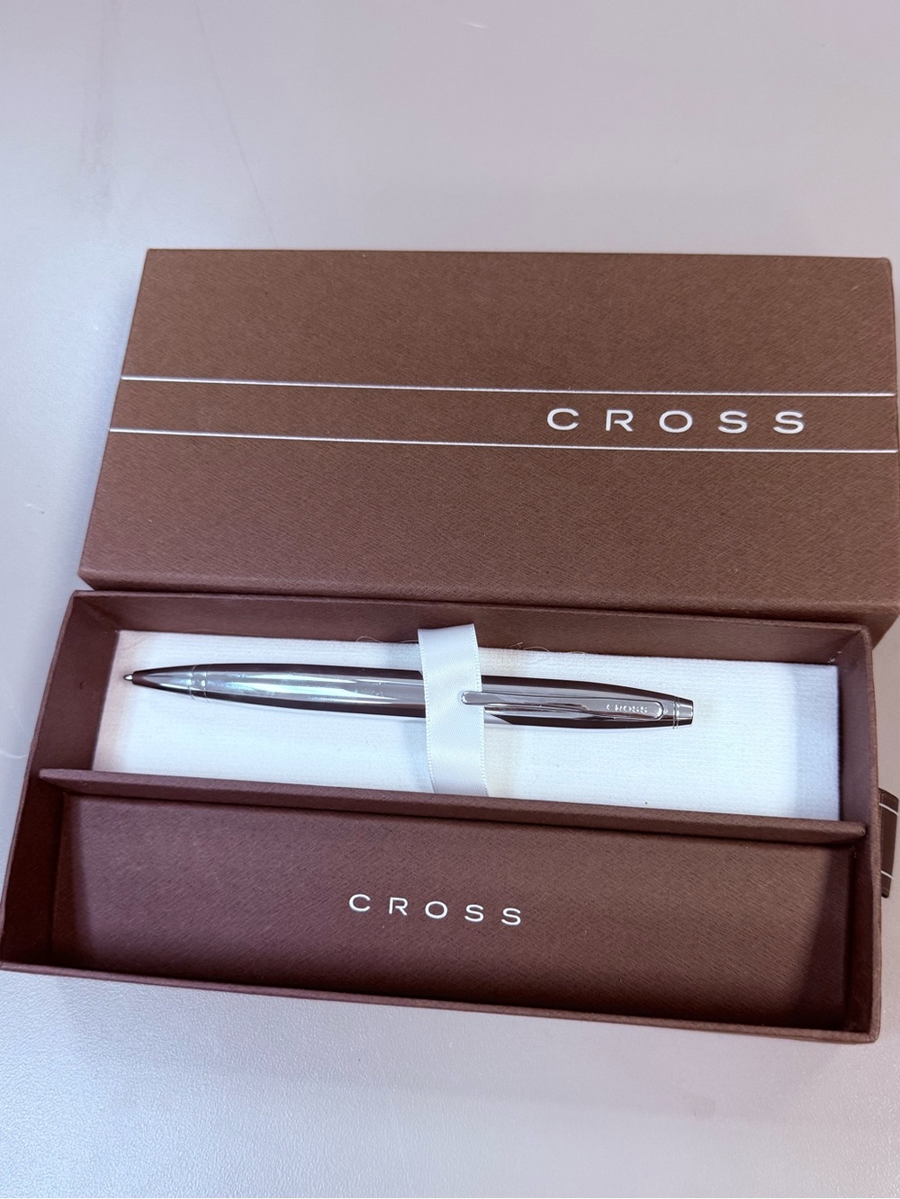 Cross polished chrome ballpoint pen with custom "Diana" engraving